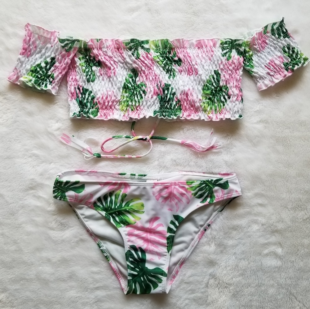 NEW Tropical Print Bandeau Bikini